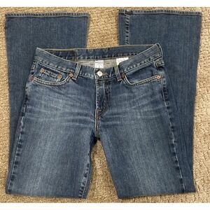 Lucky Sweet n Low flared Jean 4/27 short medium wash stretch Made in USA